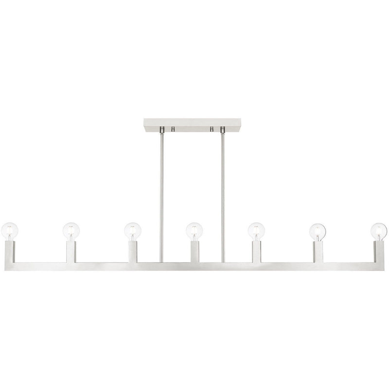 17" Seven Light Dimmable Chandelier With Shades - Nickel