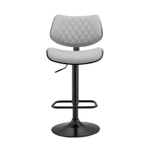 Load image into Gallery viewer, 45" Faux Leather Swivel Low Back Adjustable Height Bar Chair - Gray / Black
