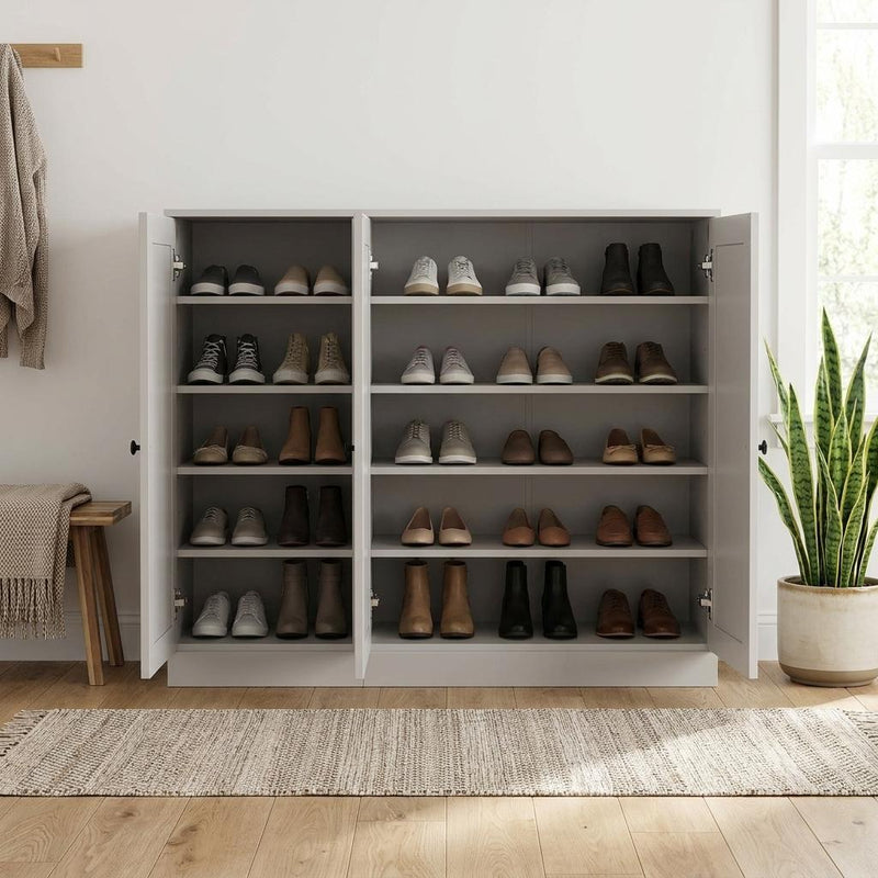 Solid Woodshoe Storage Cabinet (755973) - Off White