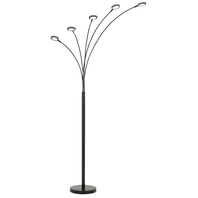Five Light LED Arc Floor Lamp - Bronze