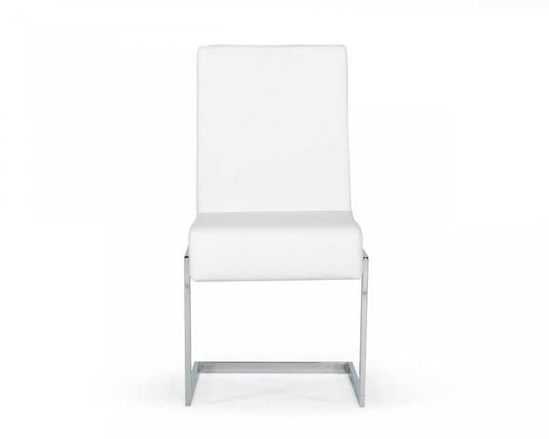Modern Dining Chairs (Set of 2) - White / Silver