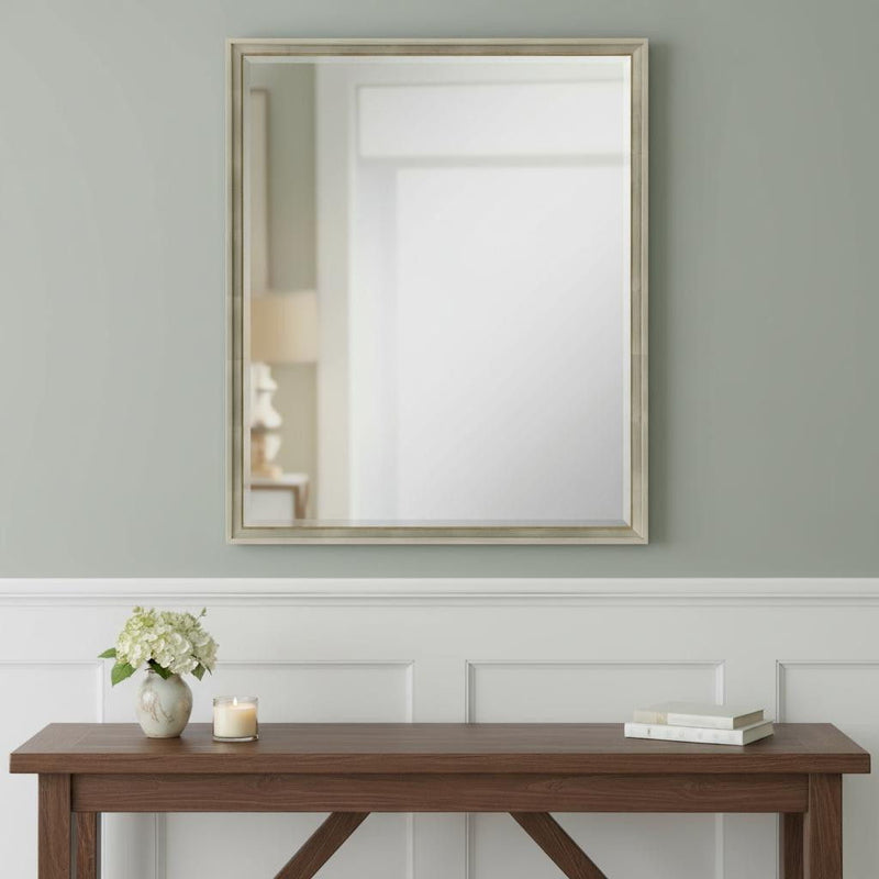 30'' Wood Accent Mirror - Silver