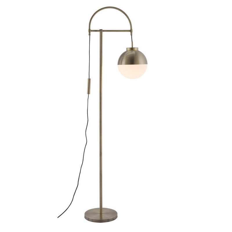 Crossed Floor Lamp - White And Brushed Bronze