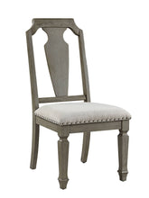 Load image into Gallery viewer, Upholstered Linen Open Back Dining Side Chairs (Set of 2) - Beige / Oak
