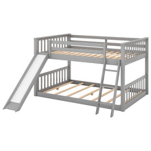 Load image into Gallery viewer, Full over Full Bunk Bed with Convertible Slide and Ladder, Gray
