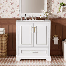 Load image into Gallery viewer, Bathroom Vanity With Sink, 1 Divided Drawer And 2 Soft Close Doors With Double Shelf
