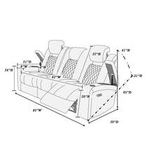 Load image into Gallery viewer, Power Reclining Sofa With Adjustable Headrest - Inky Blue

