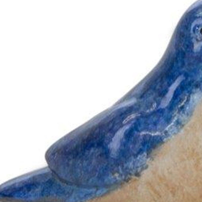 Poly Bird Figurine Tabletop Sculpture (Set of 4) - Blue / White