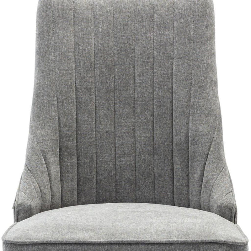 Tufted Solid Wood Dining Side Chairs (Set of 2) - Gray / Brown