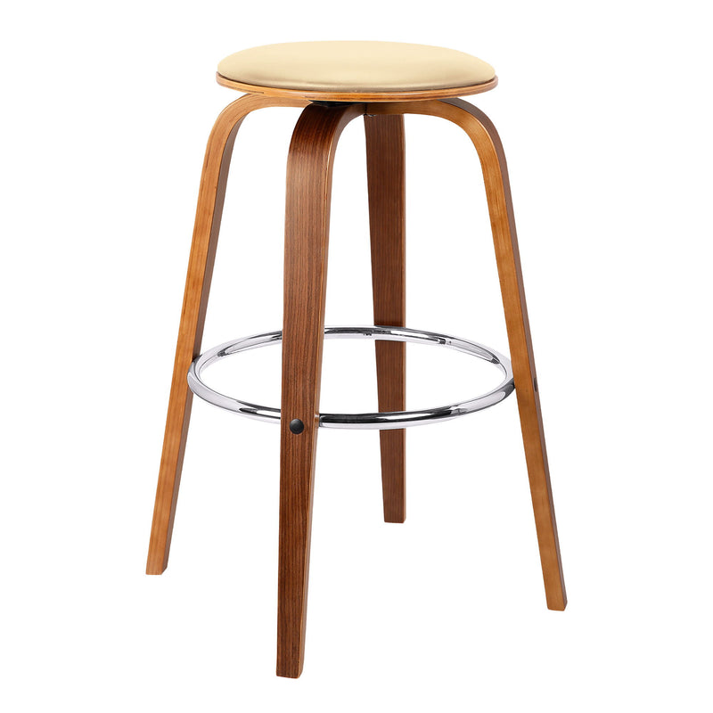 Iron Swivel Backless Counter Height Bar Chair - Cream And Brown