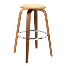 Load image into Gallery viewer, Iron Swivel Backless Counter Height Bar Chair - Cream And Brown
