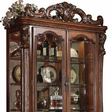 Load image into Gallery viewer, Oak Wood Poly Resin Glass Curio Cabinet - Cherry
