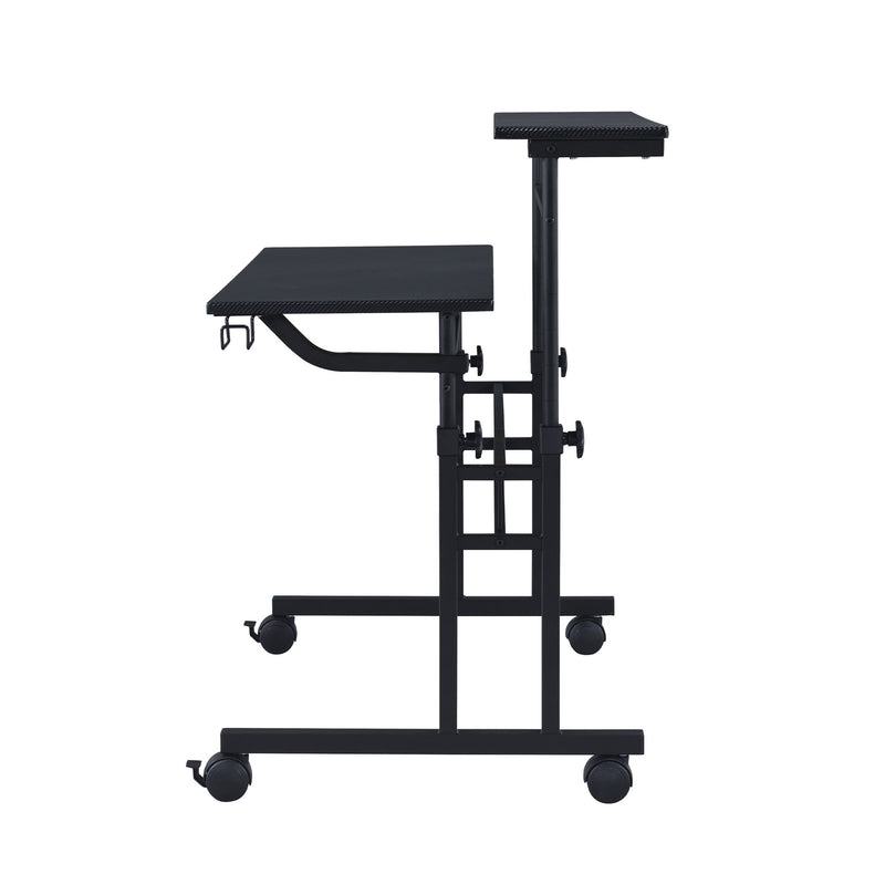 Adjustable Stainless Rolling Standing Desk - Black