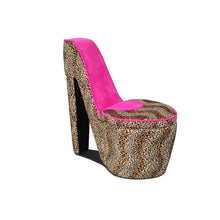 Load image into Gallery viewer, 32.86" Faux Suede, Animal Print Side Chair - Brown

