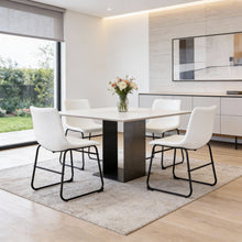 Load image into Gallery viewer, Faux Leather And Metal Dining Side Chairs (Set of 4) - White / Black
