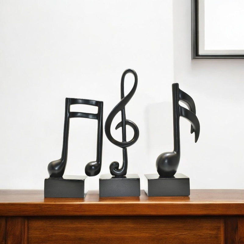 Music Tabletop Sculpture (Set of 3) - Black