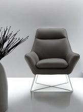 Load image into Gallery viewer, Modern Top Grain Italian Leather Accent Chair - Dark Gray
