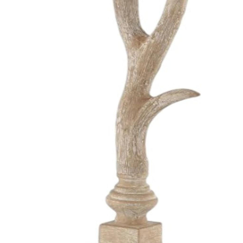 Antlers Table Lamp With Shade - Beige