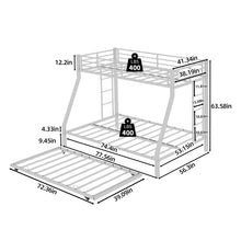 Load image into Gallery viewer, Bunk Bed For Kids, Convertible Frame With Ladders &amp; Guardrail
