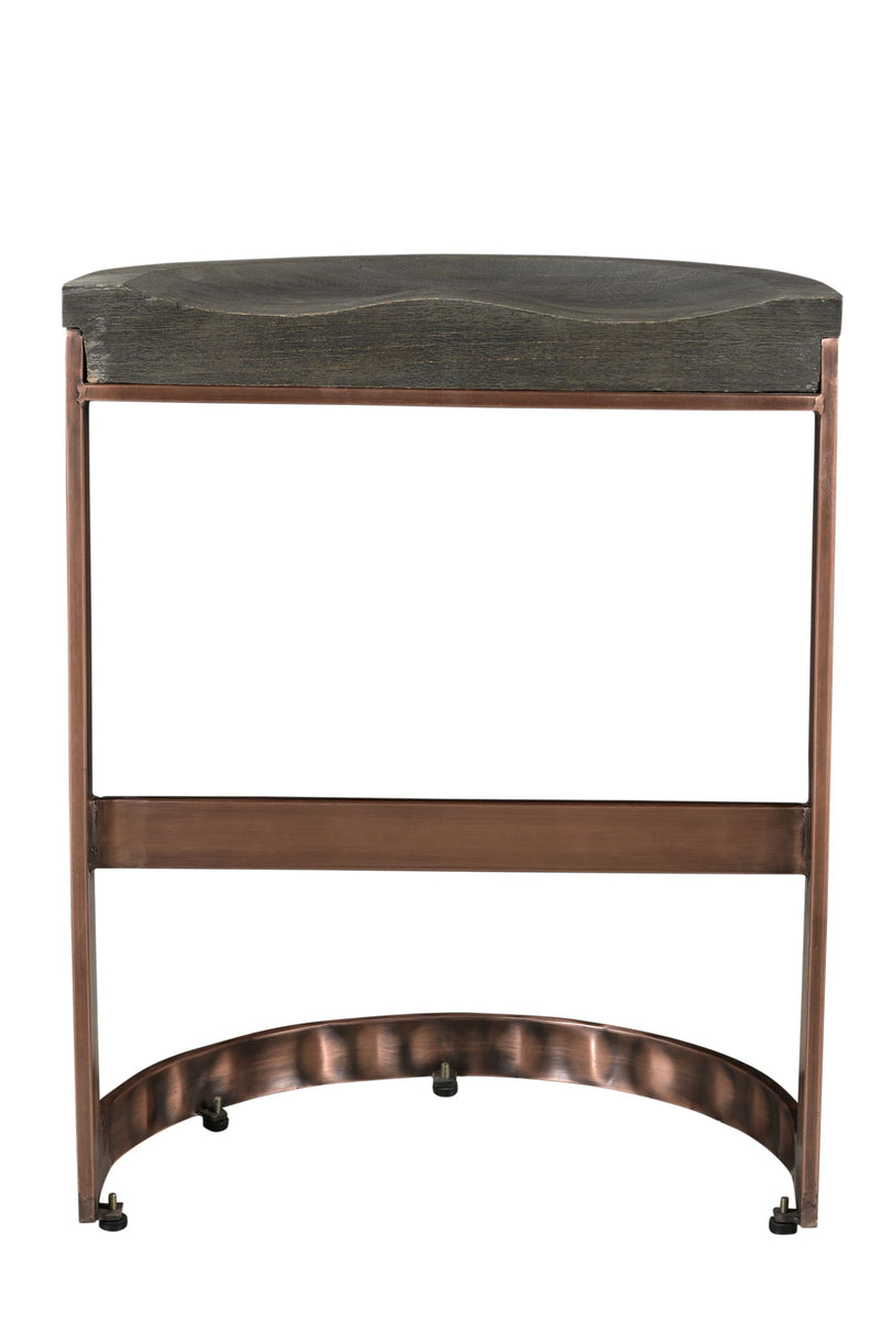 Iron Backless Counter Height Bar Chair - Gray And Copper