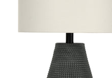 Load image into Gallery viewer, Round Table Lamp With Ivory Drum Shade - Black
