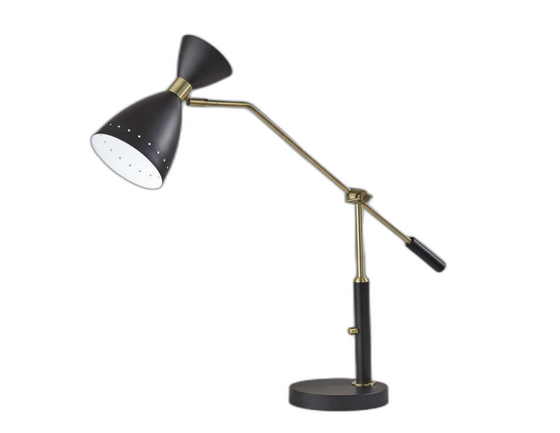 Metal Adjustable Desk Lamp - Brass Cinch Black