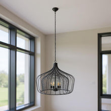 Load image into Gallery viewer, Four Light Dimmable Chandelier With Shades - Black
