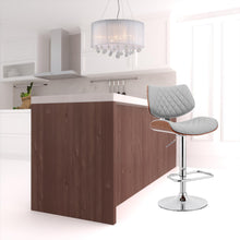 Load image into Gallery viewer, 45" Faux Leather Swivel Low Back Adjustable Height Bar Chair - Gray / Silver
