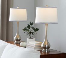 Load image into Gallery viewer, Cairo - Contemporary Table Lamp (Set of 2) - Nickel / White / Silver Trim
