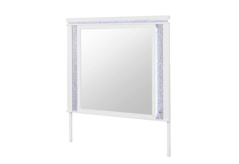 Wood Lighted Dresser Mount Framed - White