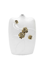 Load image into Gallery viewer, Floral Table Vase With Sculptural Details - White
