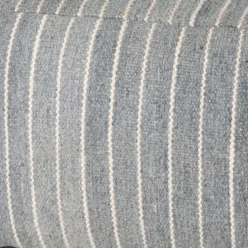 Textural Stripe Cube Pouf Ottoman - Blue / White