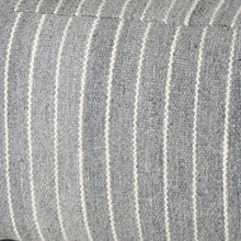 Load image into Gallery viewer, Textural Stripe Cube Pouf Ottoman - Blue / White
