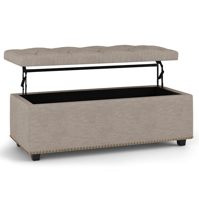 44" Upholstery Storage Ottoman - Dark Brown