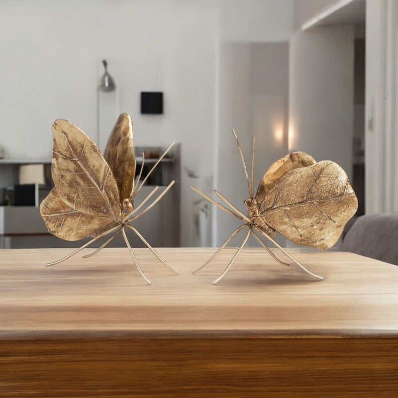 Poly Figurine Tabletop Sculpture (Set of 2) - Gold