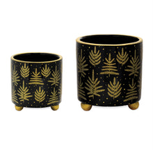 Load image into Gallery viewer, Pot Planters (Set of 2) - Black / Gold
