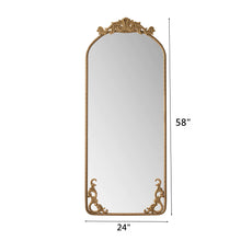 Load image into Gallery viewer, Full Body Arched Mirror With Vintage Carved Applique
