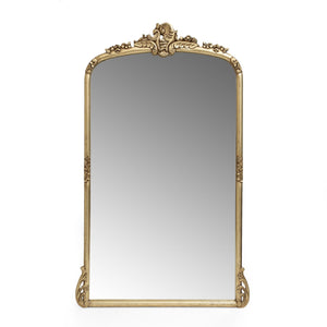 Traditional Handcrafted Over Mantle Mirror - Antique Gold
