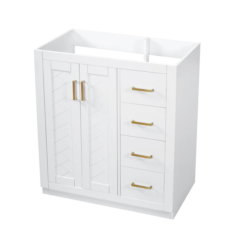 Retro Style Bathroom Vanity With 3 Drawers & Soft-Closing Doors