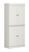 Load image into Gallery viewer, Adjustable Six Tier Library Bookcase With Four Doors (745614) - Off White
