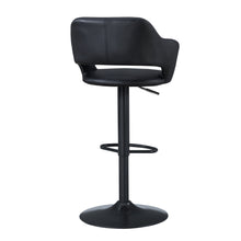 Load image into Gallery viewer, Faux Leather And Metal Low Back Adjustable Height Bar Chair - Black
