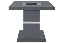 Load image into Gallery viewer, 24" Faux Crystals Glass And Wood Square Pedestal End Table - Dark Gray And Silver
