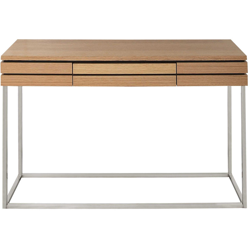 Frame Console Table And Drawers - Brown And Silver