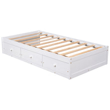 Load image into Gallery viewer, Twin Size Platform Storage Bed With 3 Drawers - White
