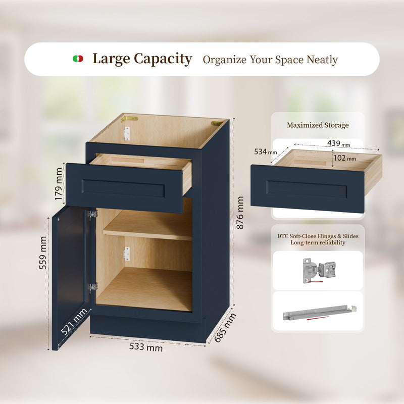Shaker Base Cabinet & Soft-Close Door And Drawer