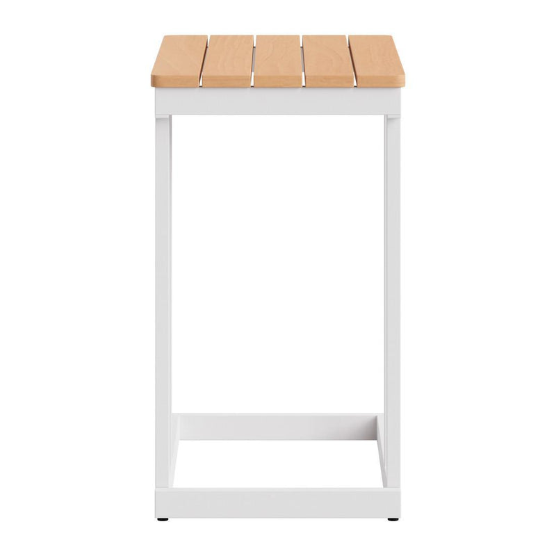 Solid Wood And Aluminum End Table - Natural