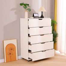 Load image into Gallery viewer, Modern 5 Drawer Dresser With Wheels
