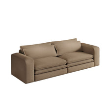 Load image into Gallery viewer, King Size Sleeper Pull Out Sofa Bed, 3 In 1 Convertible Chaise Lounge With 2 Pillows For Living Room - Camel

