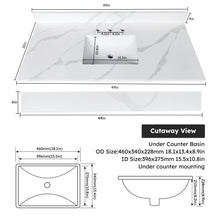 Load image into Gallery viewer, Bathroom Vanity Top With Undermount Sink, 3 Pre Drilled Holes
