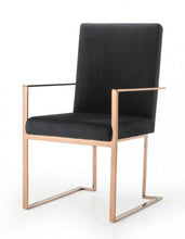 Load image into Gallery viewer, Upholstered Fabric Dining Room Arm Chair - Black
